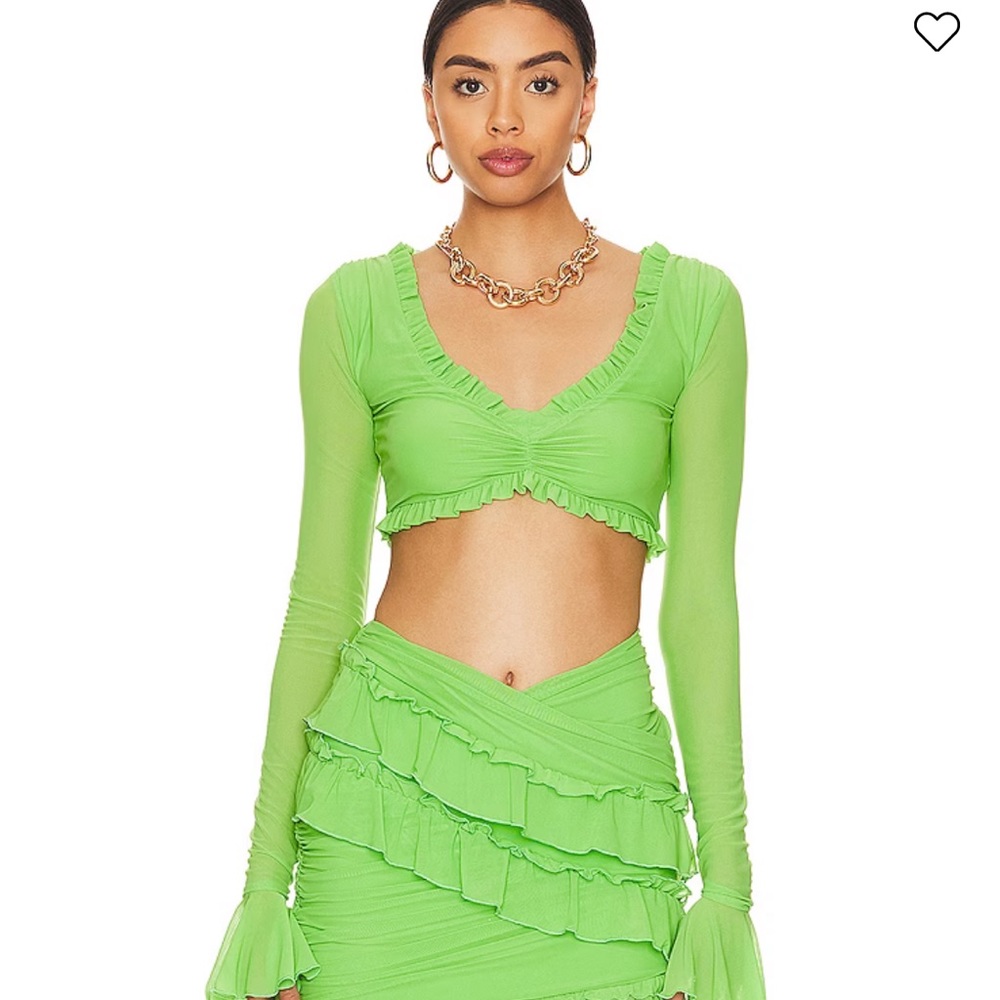 Majorelle Macey Crop Top in Apple Green Size Small